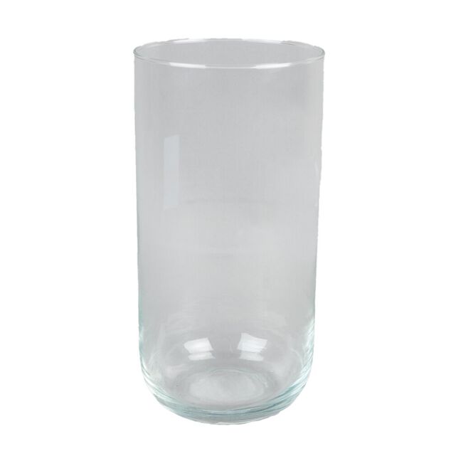 Vase cylindrique en verre transparent Ø15xH30cm