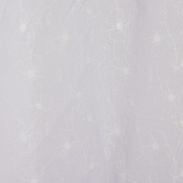 Voilage polyester 140x240cm motif floral blanc