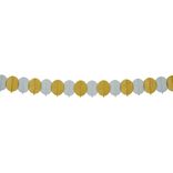 Guirlande papier de soie forme ovale th&egrave;me nuit orange et gris 4m