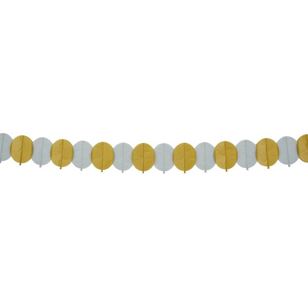 Guirlande papier de soie forme ovale th&egrave;me nuit orange et gris 4m