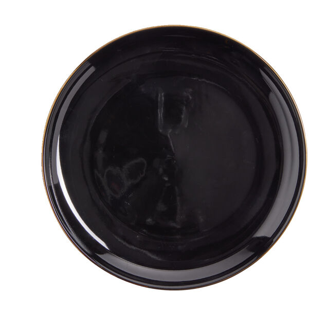 Assiette plate ronde Oslo fa&iuml;ence noire &Oslash;27cm