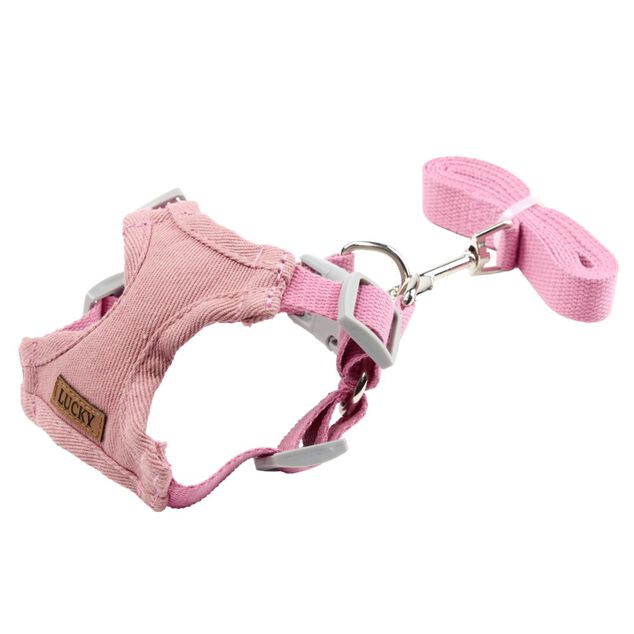 Harnais pour animal polyester rose