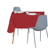 Nappe rectangulaire toile enduite rouge 140x250 cm