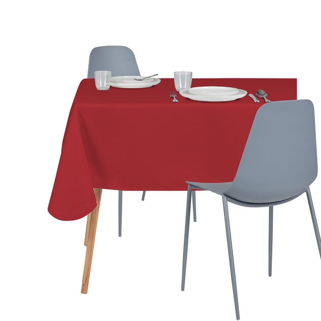Nappe rectangulaire toile enduite rouge 140x250 cm