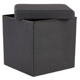 Coffre pouf Clara Noir - L38 x P38 x H37,5 cm
