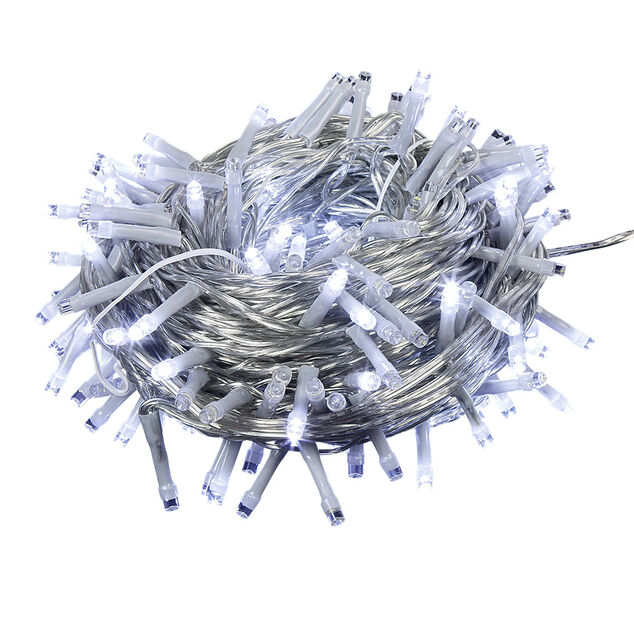 Guirlande Solaire 400 LED blanc clignotant fixe 40 m