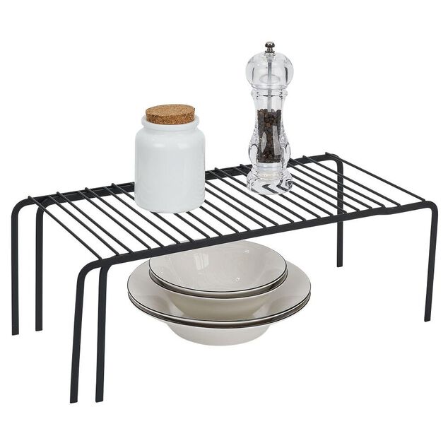 &Eacute;tag&egrave;re extensible en m&eacute;tal noir 43&agrave;69x20xH14,5cm