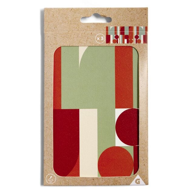 Lot de 3 affiches papier rouge orange et vert 10x15cm