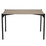 Table en bois 4 personnes pieds m&eacute;tal noir Luffi 120x80xH75cm