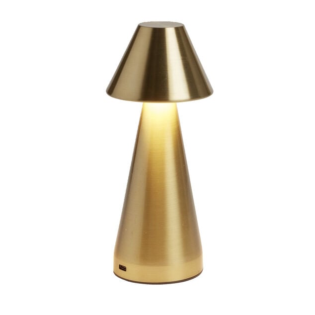 Lampe de table Conni USB tactile jaune Ø9,5xH22,5cm