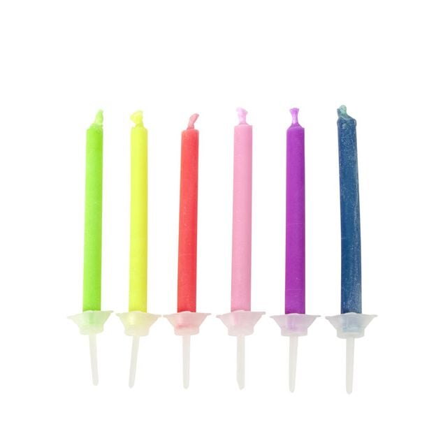 Bougie anniversaire H6cm 6 pi&egrave;ces
