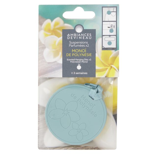 Suspension parfumée x2 Ambiances Devineau senteur monoï de Polynésie