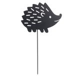 Animal d&eacute;co &agrave; planter h&eacute;risson m&eacute;tal noir H37cm