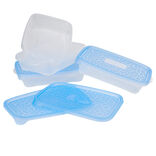 Bo&icirc;te alimentaire Take away 1 L transparente et bleue x4