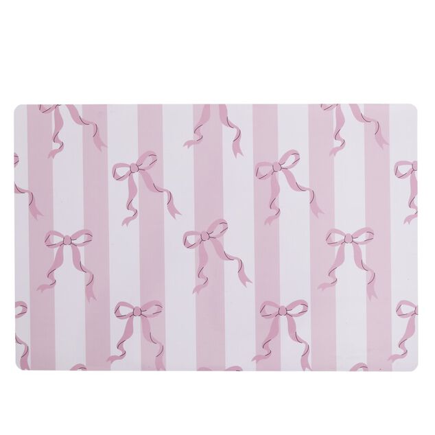 Set de table plastique d&eacute;cor noeud rose 30x45cm (2 mod&egrave;les)