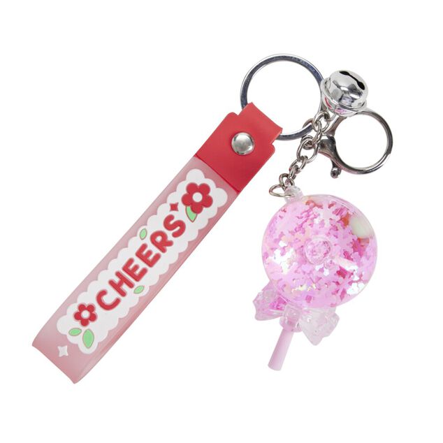 Porte-clé enfant forme sucette bonbon kawaii plastique 7x4xH11cm (3 modèles)