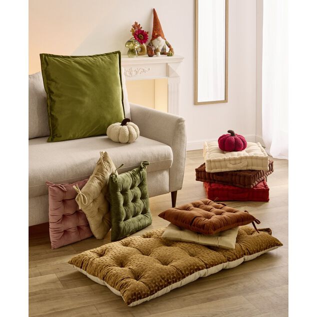 Coussin de sol carr&eacute; c&ocirc;tel&eacute; 5 points 45x45cm (3 mod&egrave;les)