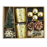Set de No&euml;l d&eacute;coration de table dor&eacute;