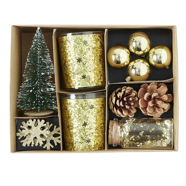 Set de No&euml;l d&eacute;coration de table dor&eacute;