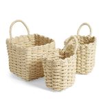 Lot de 3 panières tressées rangement salle de bain