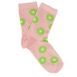 Paire de chaussettes tige longue rose motif kiwi vert 36/40 ou 41/45