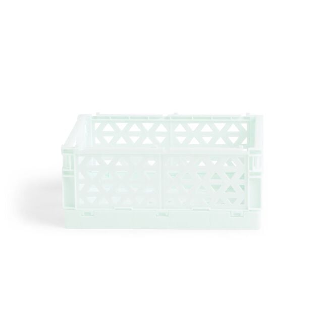 Caisse pliable polypropyl&egrave;ne 17x12x7.5cm vert pastel