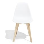 Chaise Chlo&eacute; naturel et blanc L45,5xP52xH85cm