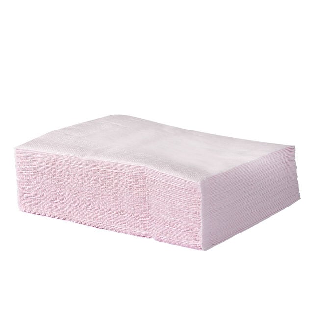 Serviette carré unie rose pâle 2 plis en papier x50