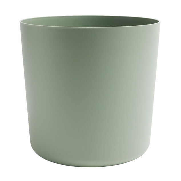 Pot rond cylindrique plastique vert sauge &Oslash;30xH29cm
