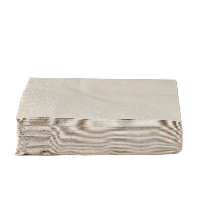 Serviette carr&eacute; unie blanc lin 2 plis en papier x50