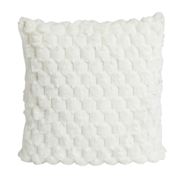 Coussin carr&eacute; toucher peluche 40x40cm - 4 mod&egrave;les