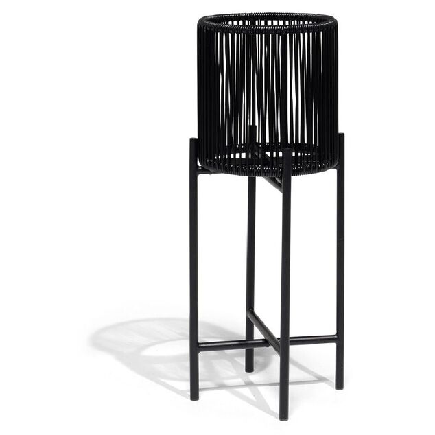 Porte-plante filaire sur pieds Urban m&eacute;tal et plastique noir &Oslash;27xH70cm