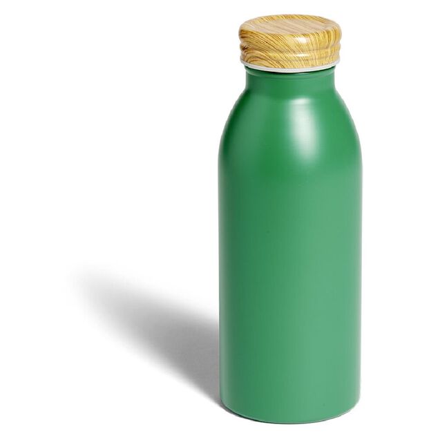 Bouteille isotherme 400ml inox et bois - 4 coloris