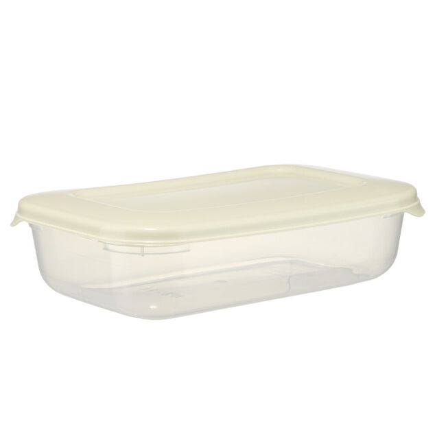 Bo&icirc;te alimentaire rectangulaire 1L plastique avec couvercle 13,5x20,5cm (3 mod&egrave;les)