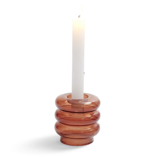 Bougeoir anneau marron &Oslash;9xH8,5cm