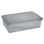 Boîte de rangement dessous de lit noir transparent 28L