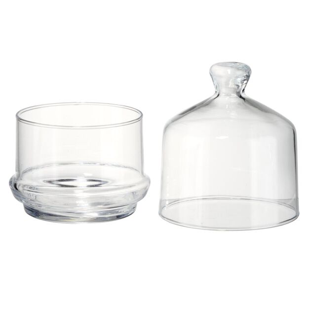 Bonbonni&egrave;re x3 empilable en verre transparent &Oslash;9,5xH29cm