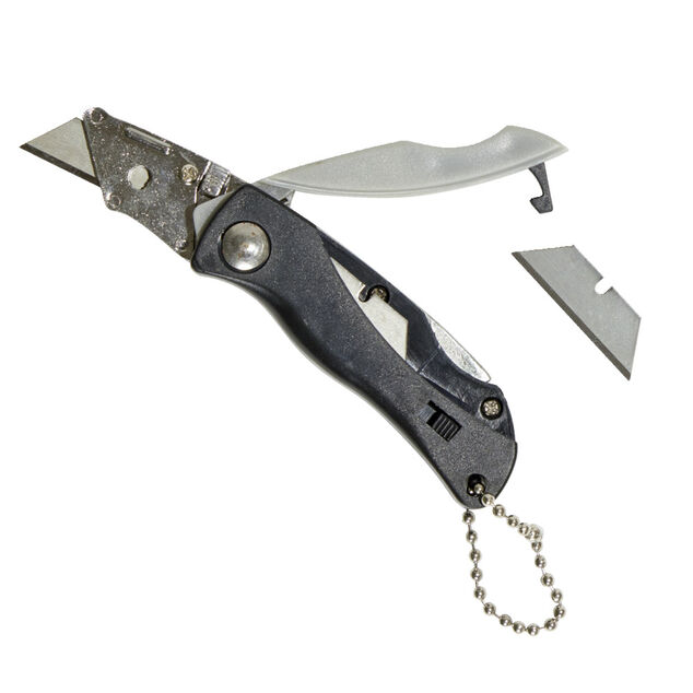 Mini couteau pliable avec 5 lames rechargeables L10cm