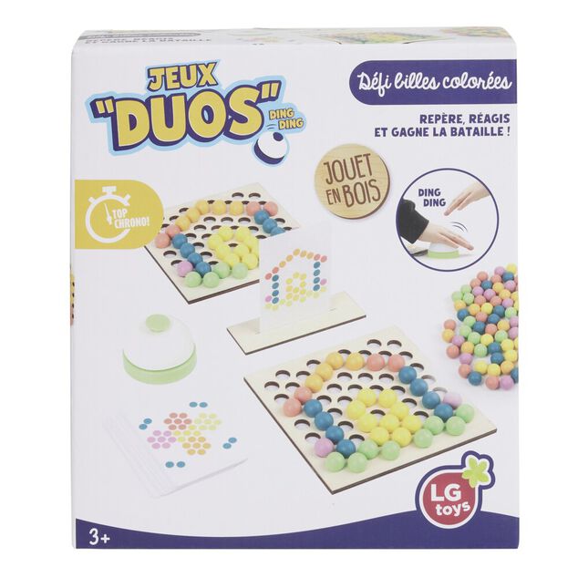 Jeu bois activité en duo défi bille construction et flèches (3 modèles)