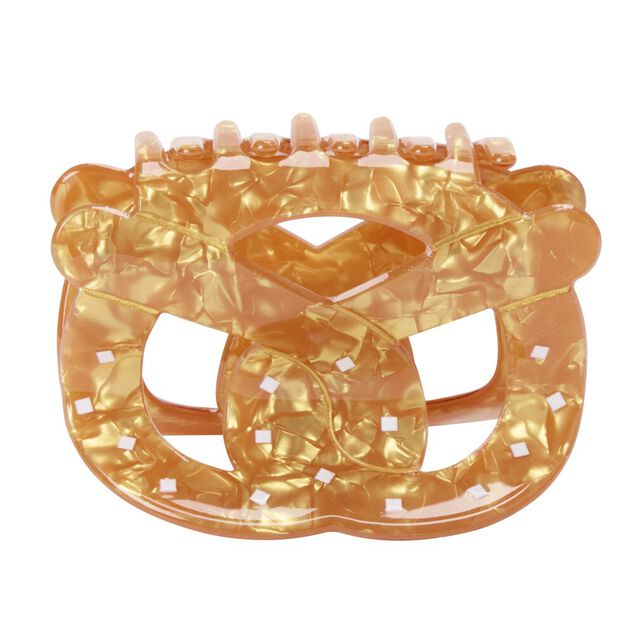 Pince &agrave; cheveux plastique forme croissant ou bretzel L9cm (2 mod&egrave;les)