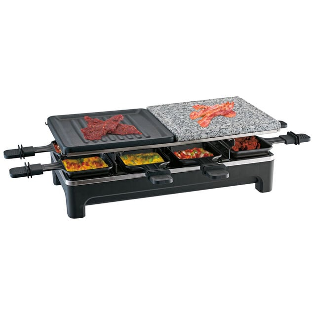 Appareil &agrave; raclette avec pierre de cuisson 8 personnes 1500W