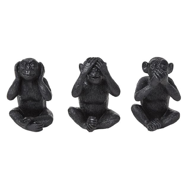 Singe de la sagesse polyrésine x3