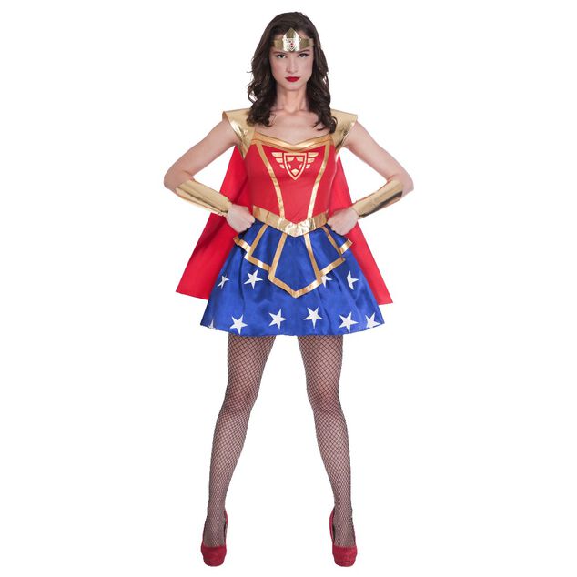 D&eacute;guisement femme Super h&eacute;ro robe beue rouge or taille L
