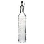 Huilier 500ml bouteille en verre motif fleur en relief transparent 6x6xH30,5cm