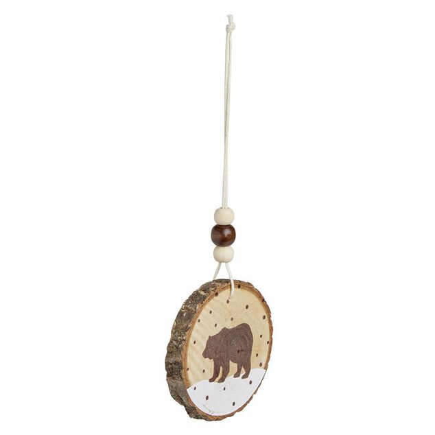D&eacute;coration &agrave; suspendre rondin bois animaux de la for&ecirc;t &Oslash;6cm