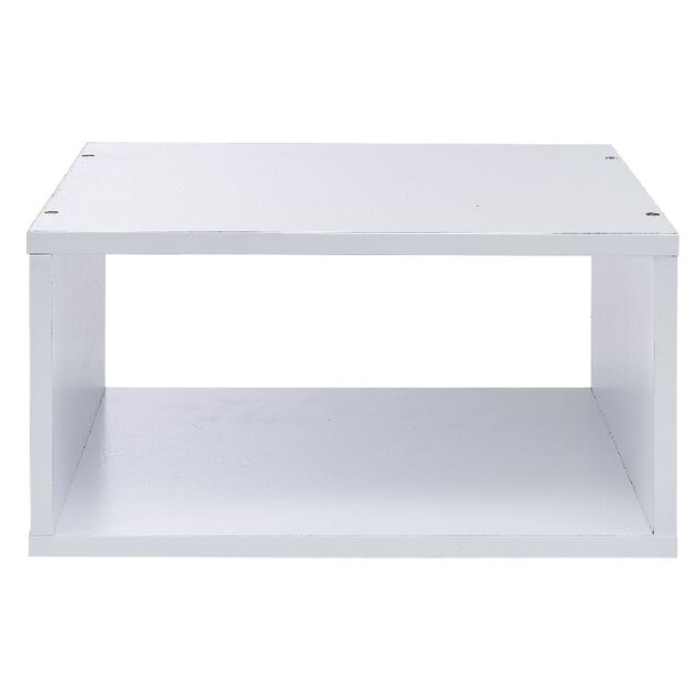 Structure Box Cube demi cube 35x30x17cm m&eacute;tal blanc