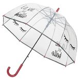 Parapluie canne transparent La vie est belle