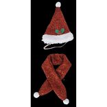 D&eacute;guisement No&euml;l bonnet et &eacute;charpe pour chien