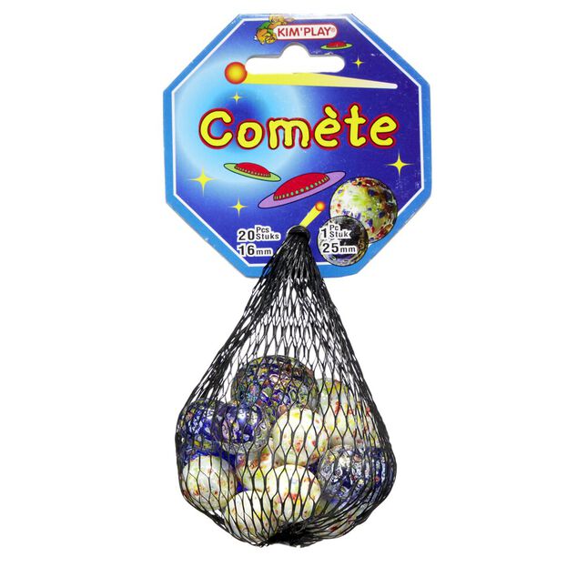 Bille en verre x20 + 1 boulard Com&egrave;te