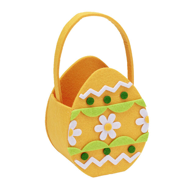 Panier en feutrine Pâques 15x7xH14,5cm (5 modèles)